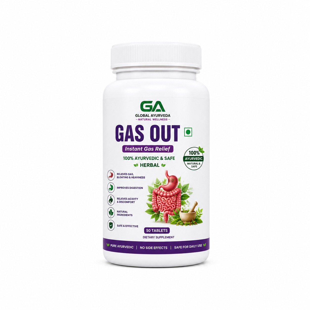GAS OUT – 50 Tablets