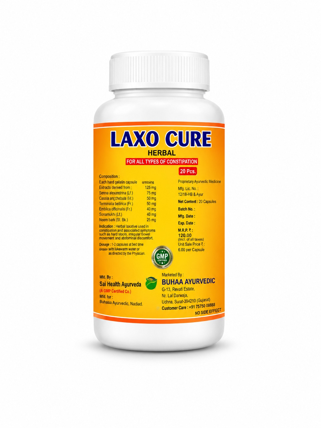 Laxo Cure Herbal – 20 Capsules