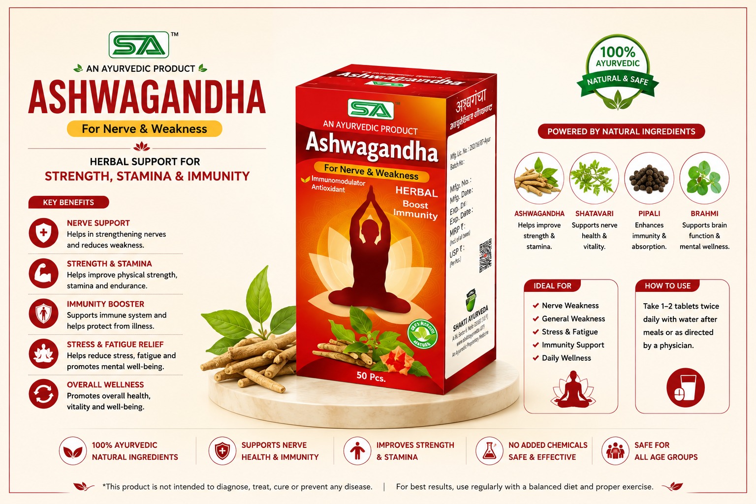 Ashwagandha Herbal – 50 pcs.